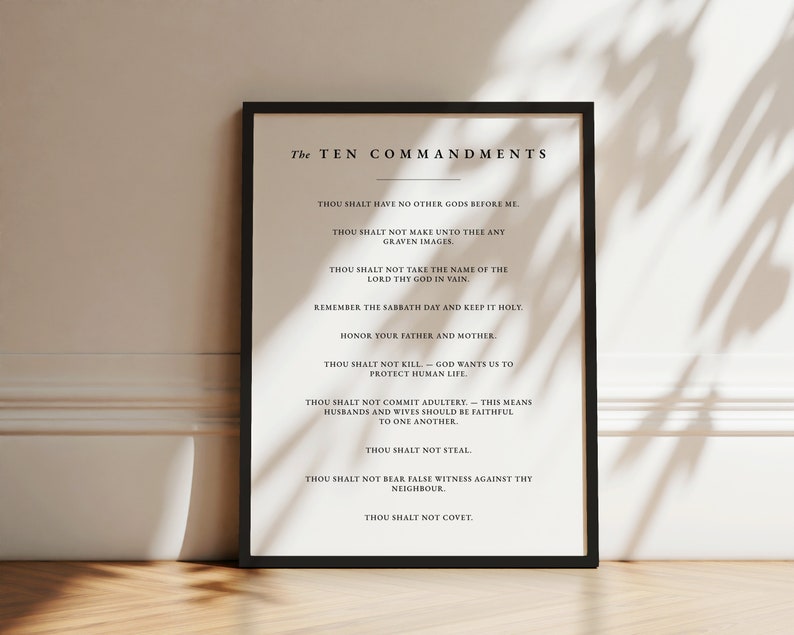 The Ten Commandments, Exodus 20, Torah, Modern Scripture Bible Verse ...
