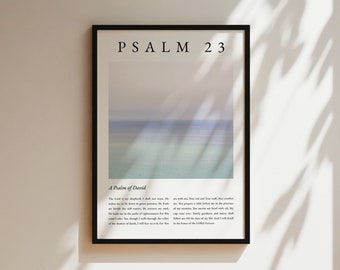 Psalm 23 Wall Art, Psalm 23, Modern Scripture Bible Verse Print, The Lord Is My Shepherd, Bible Verse Poster, Christian Printable Wall Decor