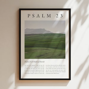 Psalm 23 Wall Art, Psalm 23, Modern Scripture Bible Verse Print, The Lord Is My Shepherd, Bible Verse Poster, Christian Printable Wall Decor