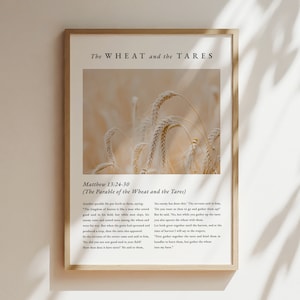 The Parable of the Wheat and the Tares, Matthew 13, Modern Scripture Bible Verse Print, Bible Verse Poster, Christian Printable, Decor,