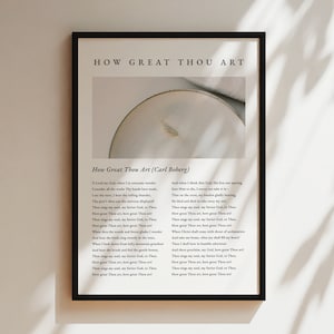 How Great Thou Art Printable Wall Decor, Christian Hymn Printable for Home Decor, Then Sings My Soul Wall Art, Modern Christian Home Decor