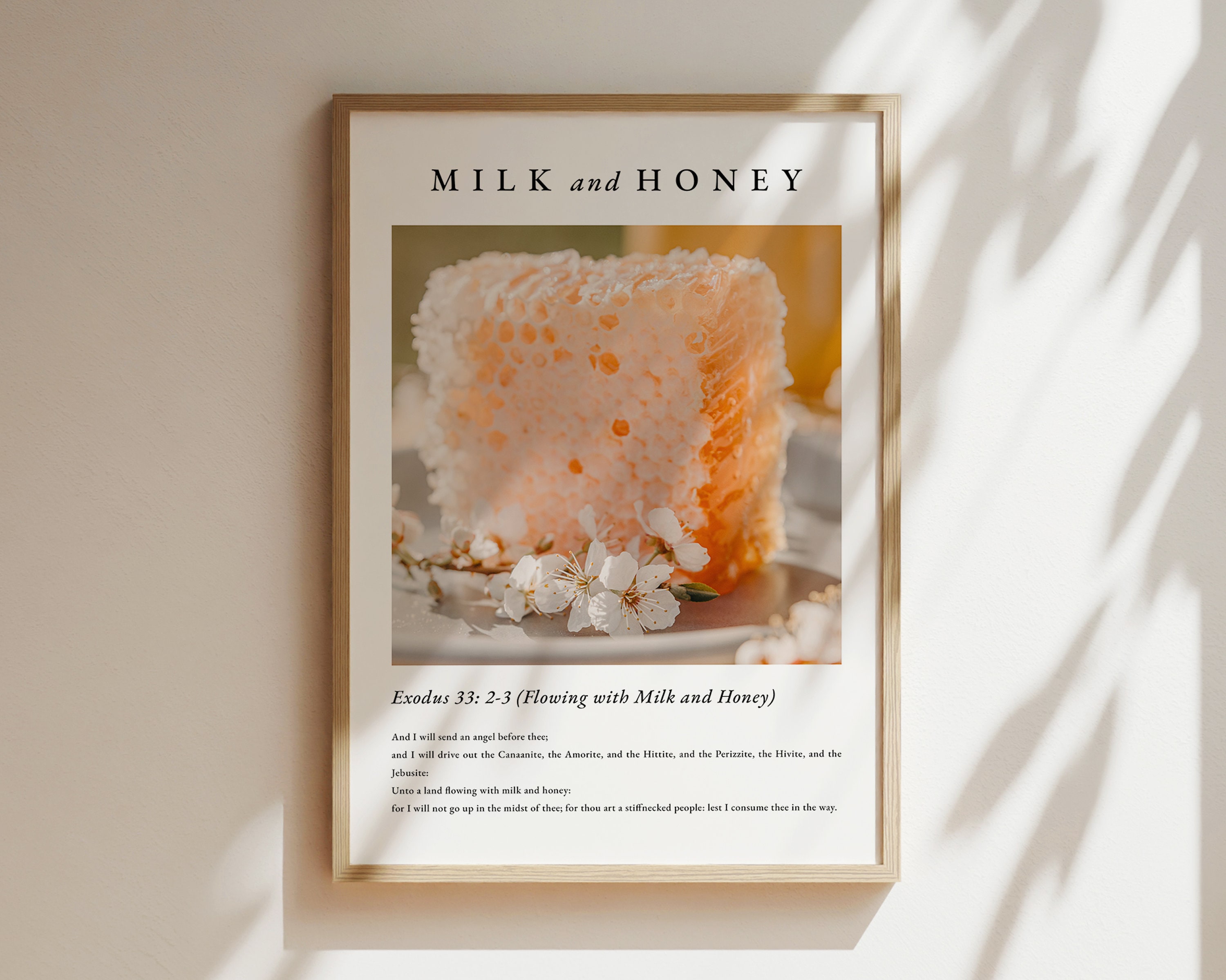 Milk and Honey, Exodus 33, Modern Scripture Bible Verse Print, Bible ...