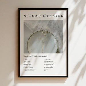 The Lord&#39;s Prayer, Matthew 6, Gift, Modern Scripture Bible Verse Print, Bible Verse Poster, Christian Printable Wall Decor, Jesus Art