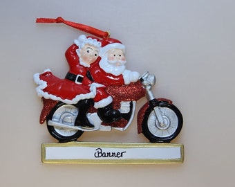 Personalisierter Christbaumschmuck - Motorradpärchen - Weihnachtsbaumanhänger - Weihnachtsanhänger mit Namen - Weihnachtsschmuck