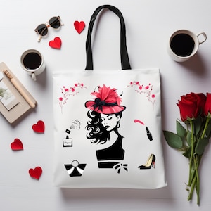 Sophisticated Silhouette Tote Bag (AOP) Elegance and Glamour on the Go, Chic fashion bag, Tote bag, Gift for women, Elegant bag, Classy tote