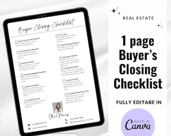 Buyer Checklist Closing Checklist for Buyer Real Estate Template Real Estate Marketing state Checklist Buyer Closing Day Checklist Canva