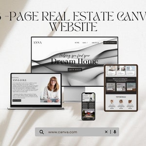Real Estate Website, Canva Website Template Real Estate, Website For Real Estate Agents & Businesses, Real Estate Marketing, Realtor website