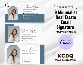 Minimalist Real Estate Email Signature | Email Signature | Gmail Signature | Real Estate Marketing | Modern Canva Template | Business