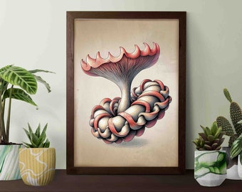 Enchanted Forest Mushroom Enigma: Whimsical Cottagecore Wall Art on Luxury Paper, Perfect for Vintage & Nature-Inspired Home Aesthetics