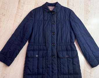 Aquascutum vintage quilted jacket navy womens L