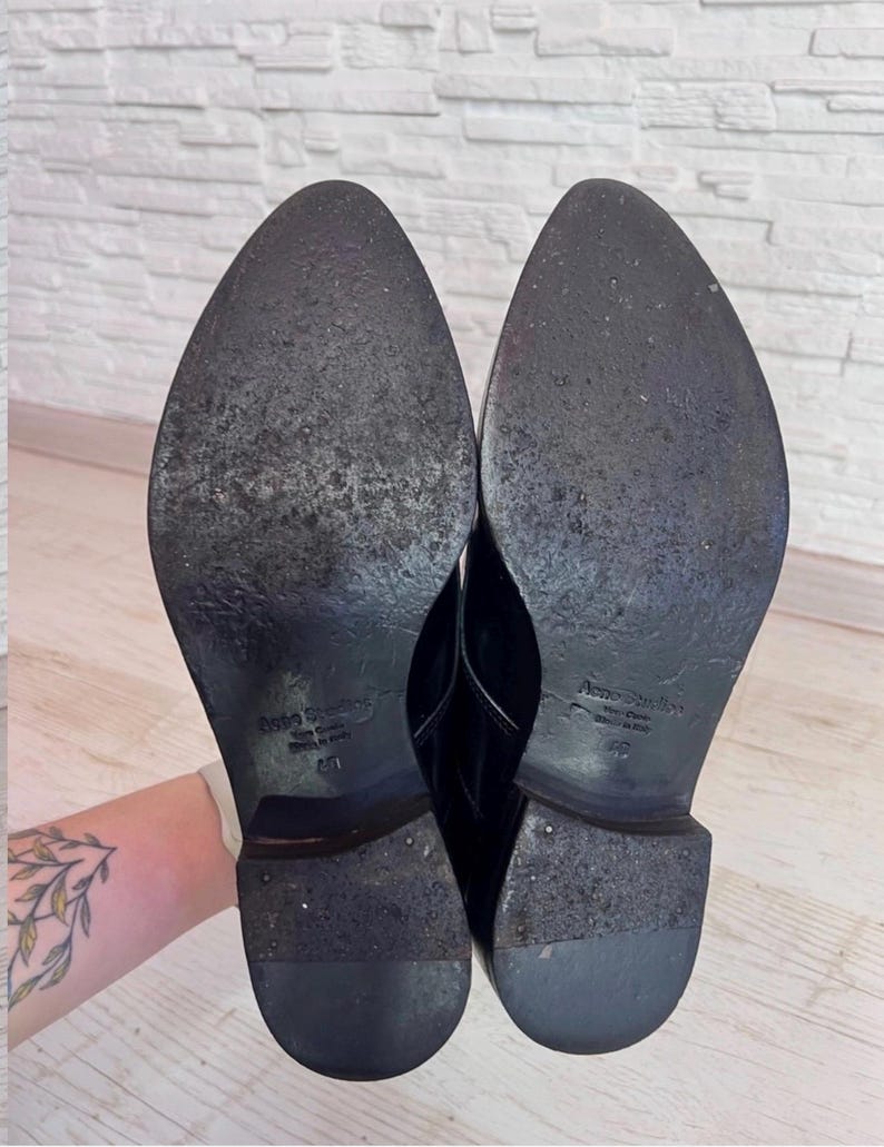 Acne Studios Lark Chunky Leather Loafers Oxford Black Size 40 Genuine Leather Designer Shoes image 12