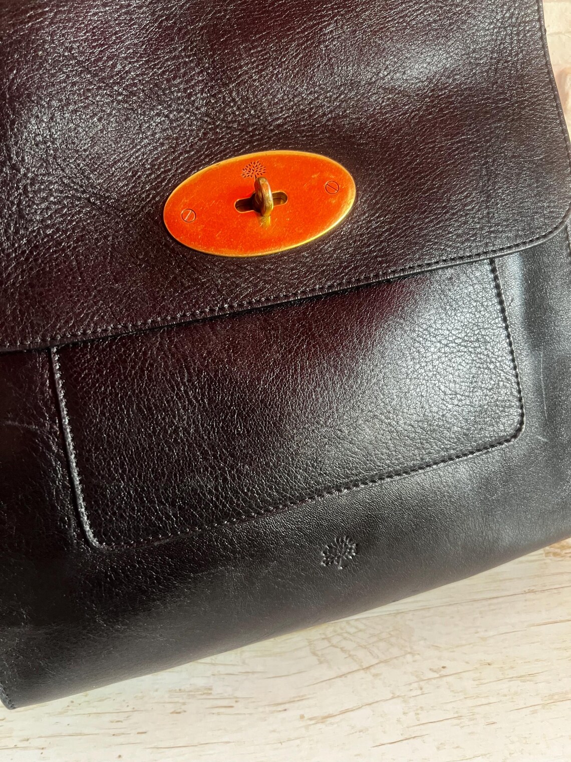 Mulberry Antony Black Leather Messenger Bag Unisex Crossbody Soft Leather Satchel, foto 3 di 5