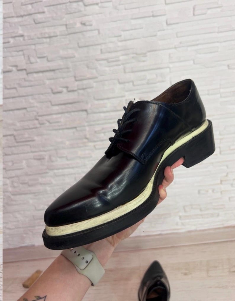Acne Studios Lark Chunky Leather Loafers Oxford Black Size 40 Genuine Leather Designer Shoes image 8