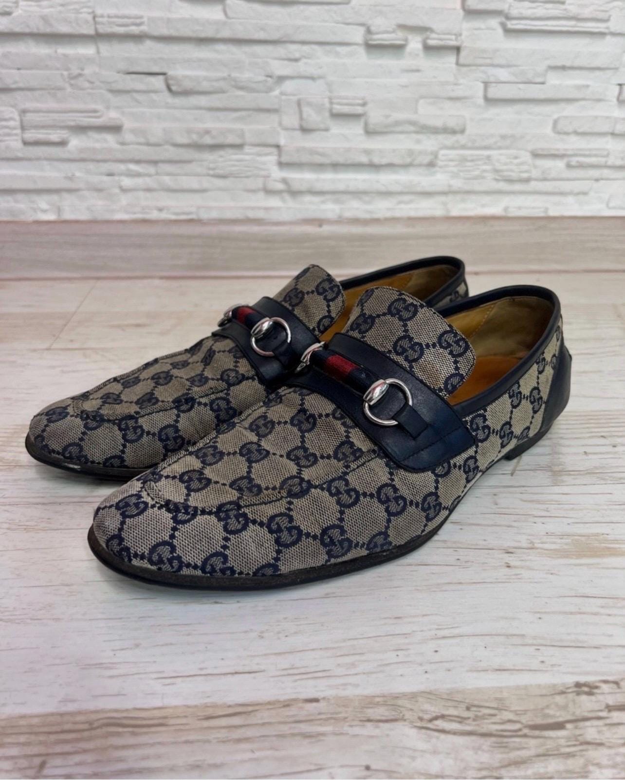 Gucci Canvas GG Monogram Horsebit Jordaan Loafers Slip on 41  display picture 3