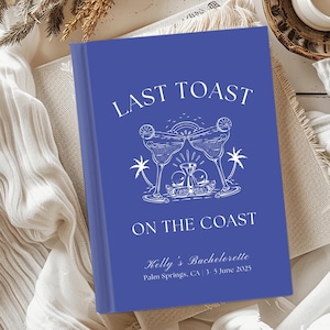 Libro de recuerdos de despedida de soltera personalizado, diario de despedida de soltera en la playa personalizado, cuaderno de recuerdo para el mejor amigo, libro de visitas con la temática del último brindis en la costa