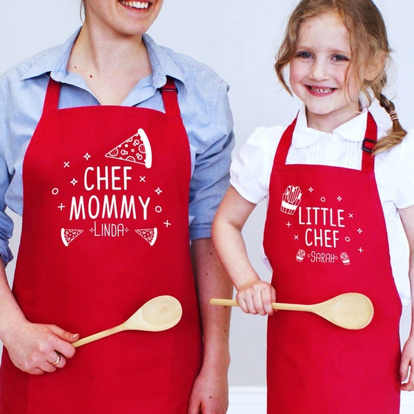 Personalized Baking Apron, Mum and Daughter Matching Apron, Custom Valentines Gift for Mom. Printed Apron, Gifts for Her, Family Gift