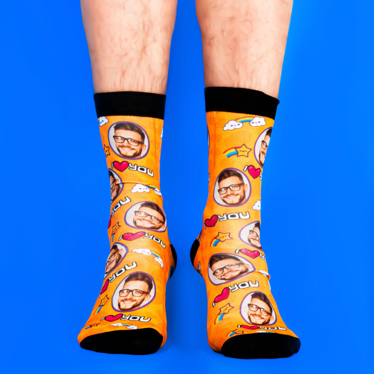 Discover Cadeau Pour Amoureux, Chaussettes Rigolotes Chaussettes De Visage Personnalisé