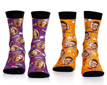 Photo Custom Socks, Lover Gift,  Gifts, Funny Socks, Custom Socks, Face on Socks, Custom Sock for Men, Photo Personalized Socks, Valentines