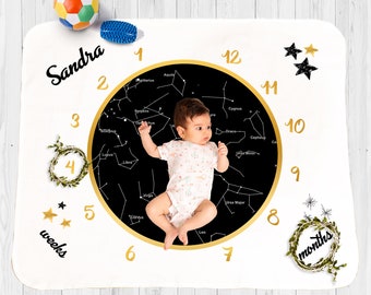 Personalized Comfort Blanket Gift for Baby. Star Map Personalized Blanket as Gift for Newborn Baby. Blanket with Name for Baby Shower Gift.