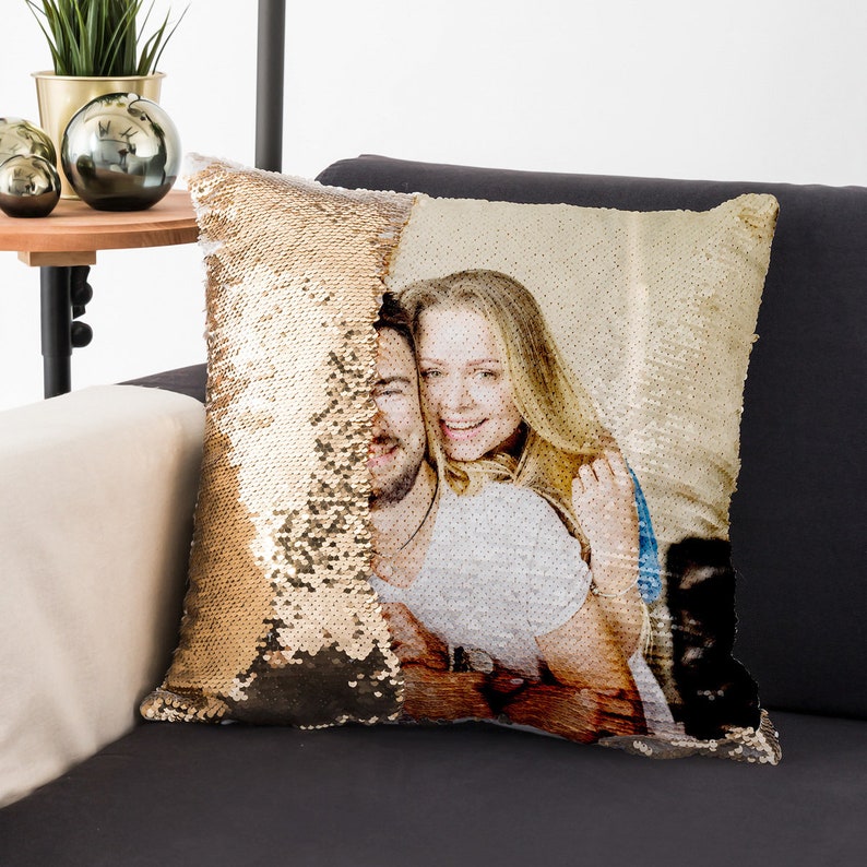 INSERT INCLUDED Custom Photo Sequin Pillow, Personalized Sequin Pillow, Custom Photo Pillow, Photo Sequin Pillow, Magic Pillow, Photo Covers image 1