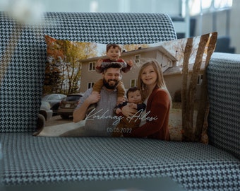 Photo Custom Throw Pillow, Home Decoration, Family Gift, Photo Custom Pillow Case, Housewarming Gift, Photo Pillow Case, Valentines Day Gift