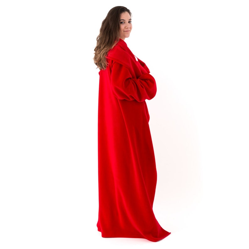 Red Wearable Blanket. Soft Fleece Blanket for Adults, Blanket With