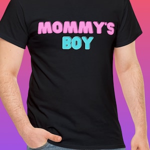 Mommy&#39;s Boy - Unisex Heavy Cotton Tee, Mommy Dom, Sub Shirt, Brat Shirt, Sub Clothing, Gift for Dominant, Dominant Gifts, Dom Sub, Sub Dom