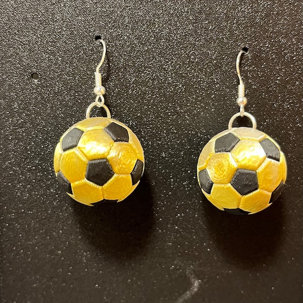 Ohrringe / earrings / Fußball / football / soccer / 3d-druck / (2 Stück)