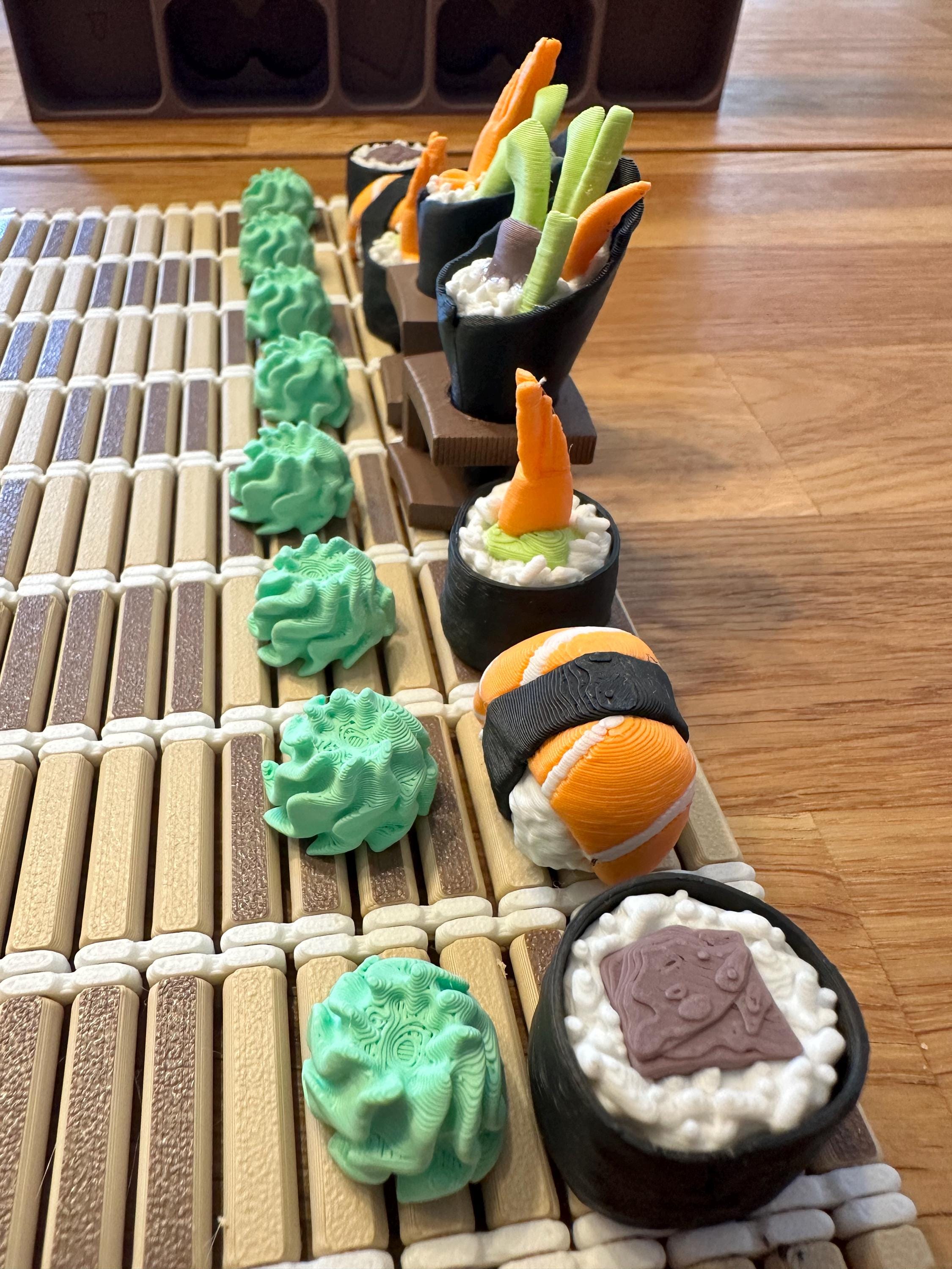 Juego De Ajedrez Sushi Impreso En 3D Con 32 Piezas Temáticas, Tablero Portátil Y Caja Bento, Regalo Original Para Familias Y Viajes