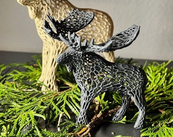 Beautiful moose - reindeer 3D print / Christmas / decoration / Voronoi style