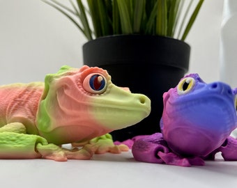 Gecko mobile mignon / impression 3D / jouet fidget