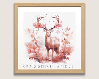 Deer Cross Stitch Pattern: Woodland Animal Embroidery (PDF Pattern)