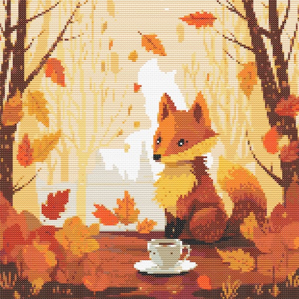 Little    Fox  Cross  Stitch  Pattern,   Embroidery    Hoop Art , Animals Cross Stitch PDF, Red Fox Cross Stitch Pattern