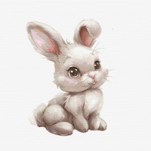 Bunny Cross Stitch Pattern Digital  , Cute Rabbit Punto Croce , Design for DIY Crafts Home Decor