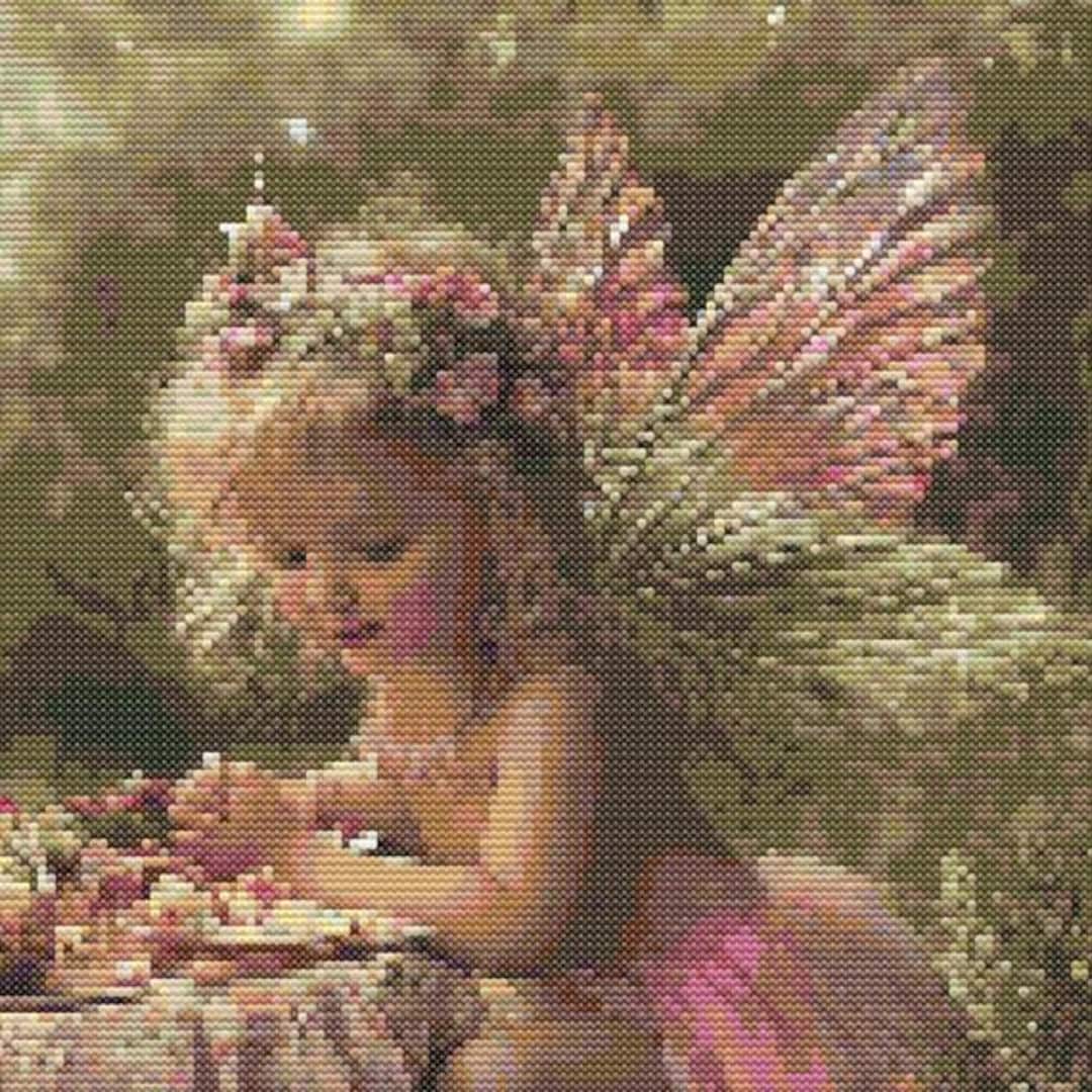 Fairy Cross Stitch Digital Full Coverage Pattern Picnic a Forest Keeper ...