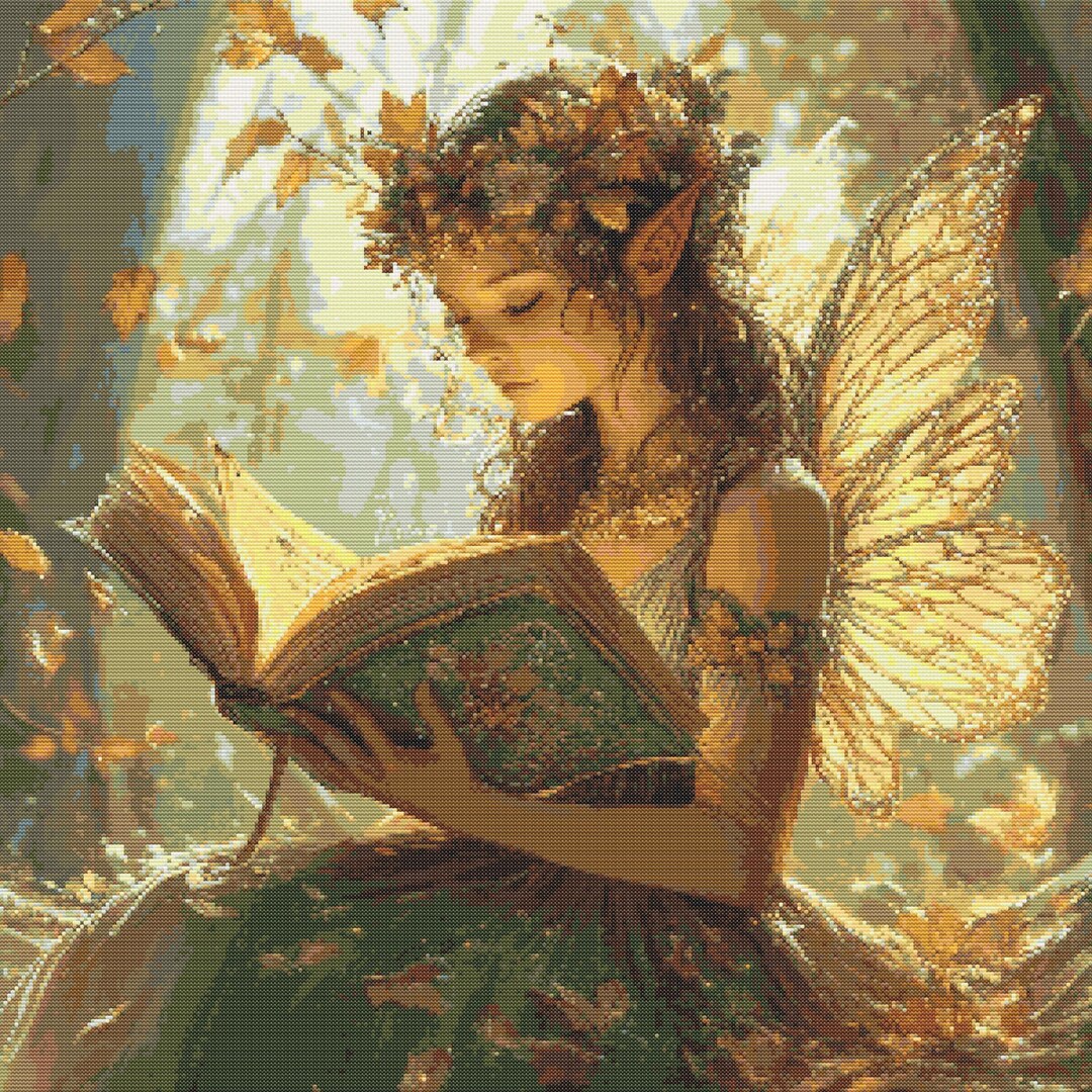 Forest Fairy Cross Stitch Pattern Digital File Magic Book Full ...