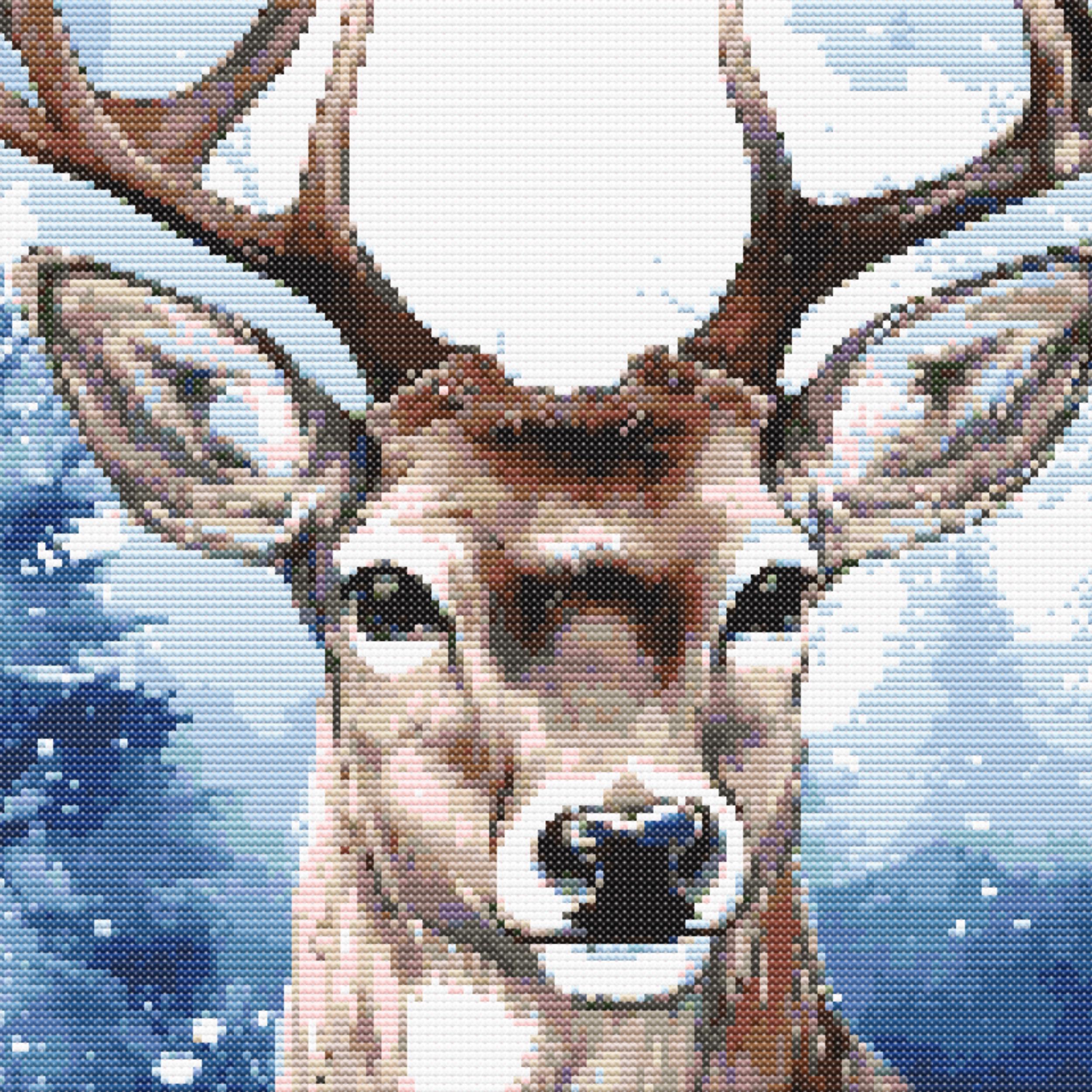 Deer in the Forest Cross Stitch Pattern Winter Embroidery Full Coverage ...