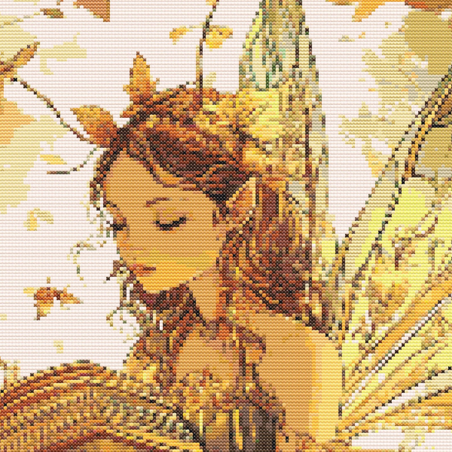 Fairy Autumn Forest Cross Stitch Pattern: Full Coverage Embroidery ...