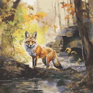 Fox Cross Stitch Pattern Digital,   Full Coverage , Keeper Pattern,  Woodland Animal Design,  Easy PDF Download