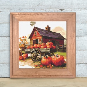 Farm Pumpkin Cross Stitch Pattern , Full Coverage   ,Keeper Pattern  ,  Large Cross stitch .DIY Craft Supplies for Autumn Decor Gifts