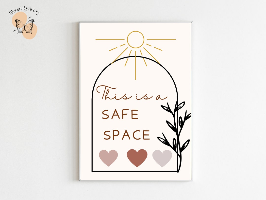 Safe Space Printable Counselor Room Therapy Sign Well Being - Etsy