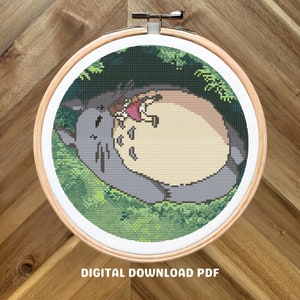 Napping My Neighbor Totoro Cross Stitch Pattern