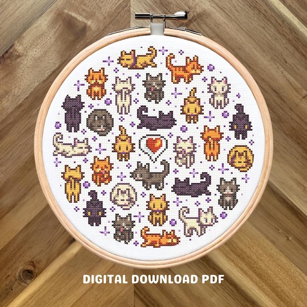 Kruissteekpatroon Stardew Valley Cats