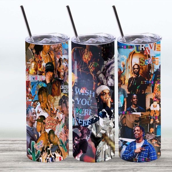 Travis Scott Tumbler 20 oz Skinny | Stitch | Tumbler Sublimation Designs, Full Tumbler Wrap, Digital Downloads| Png