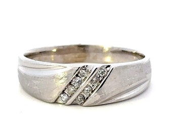 GENUINE 14KT White Gold Diamond Band