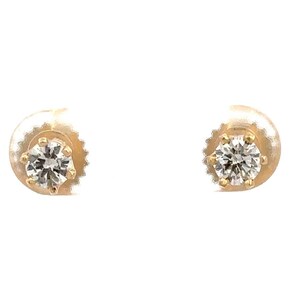 14KT Yellow Gold Diamond Stud Earrings - 0.58CTTW Diamond