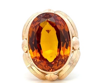 GENUINE 14KT Yellow Gold Imperial Citrine Ring