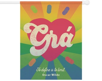 Celebrating Love and Pride Flag - Oscar Wilde Garden Flag - 12"x18" or 24.5"x 32" - Grá