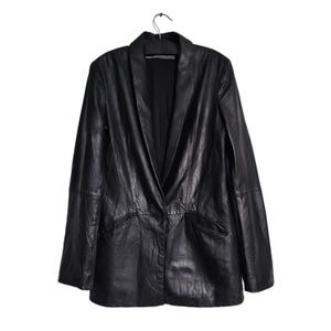 Vintage Zara Leather Blazer: 2000s Slim Fit Jacket