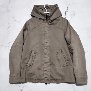 Vintage Oakwood Parka Jacket, Khaki Parka, Short Military Hooded Jacket with Insulation, Winter/Spring Women&#39;s Parka, Army Green Down Coat